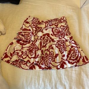 ZARA floral red and white skirt